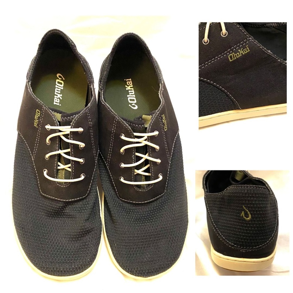 OLUKAI Shoes Nohea Moku Boat Sneaker Shoes/  Slip-On / No-Tie Lace 11.5